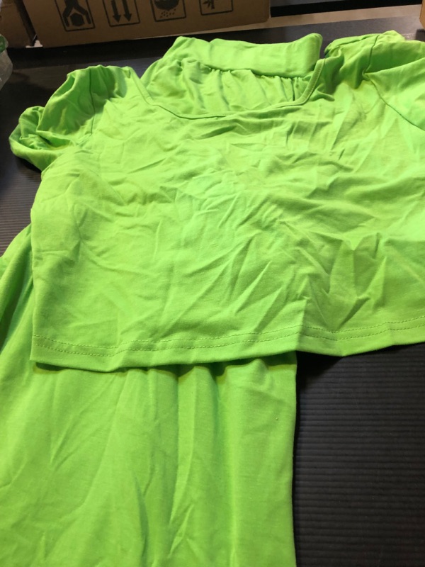 Photo 1 of Women's Large two piece neon green pants and shirt