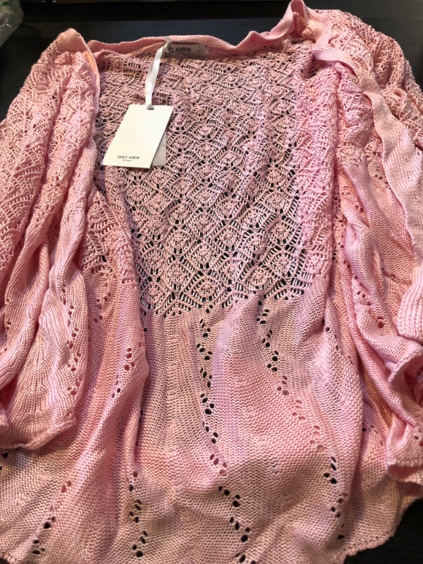 Photo 1 of Large pink sheer cardigan