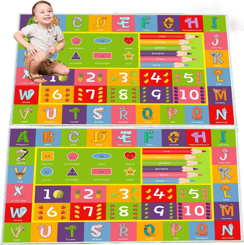 Photo 1 of Kid Rug for Playroom Learning Animals, ABC Rug for Babies to Learn Alphabets, Nursery Rugs for Teaching Toddlers(Color:Pattern,Size:80 * 120cm/31" x 47")

