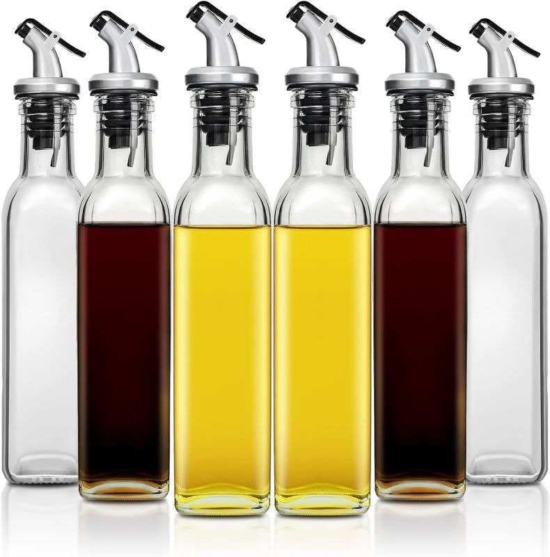 Photo 1 of GMISUN Oil and Vinegar Dispenser Set, Leakproof Olive Oil Dispenser Bottle for Kitchen, 8oz Glass Cooking Oil Dispenser Set, Olive Oil Decanter Container with Oil Pourer Spout, Funnel & Labels
