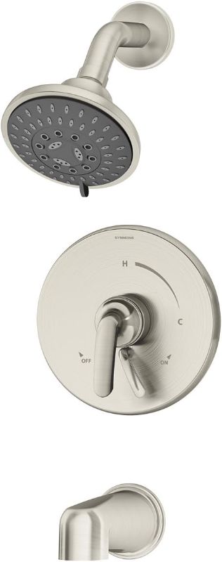 Photo 1 of Symmons S-5502-STN-TRM Elm 1- Handle Tub and Shower Faucet System, Satin Nickel
