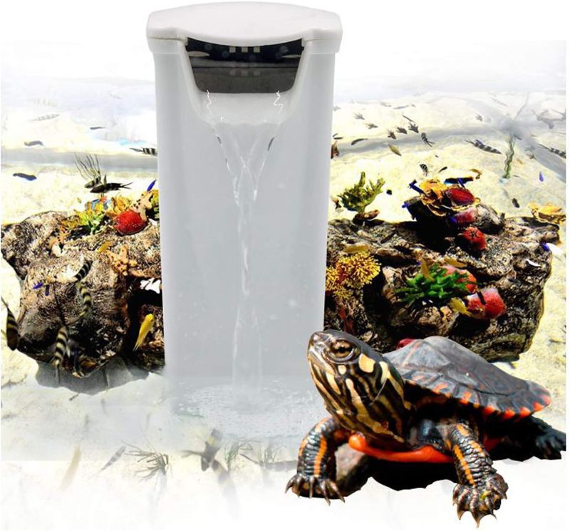 Photo 1 of Aquarium Waterfall Filter Reptiles Turtle Filter for small tank 1-15 gallon, Low Level Water Clean Pump Internal Bio Media Water Filtration System for Fish Amphibian Cichlids Frog (Waterfall Filter)
