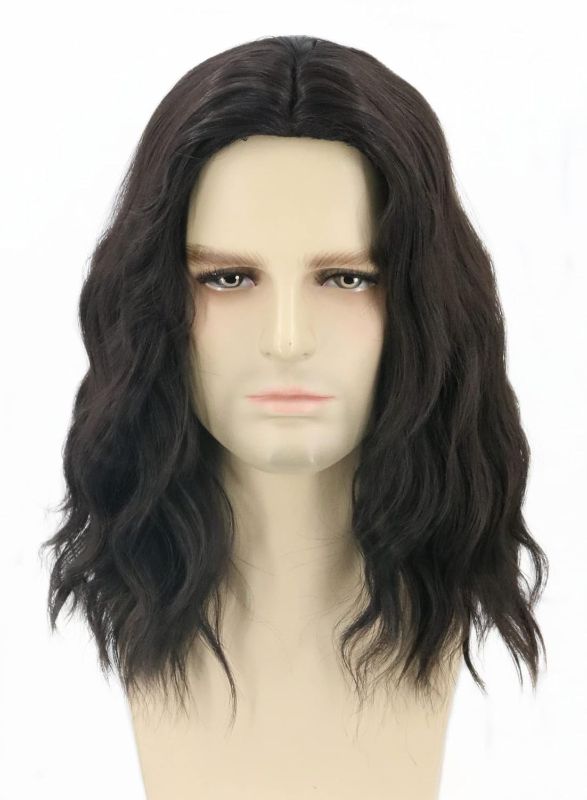 Photo 1 of Men Wigs Black Short Curly Hair Funny Wigs for Man Halloween Costume Party Wig

