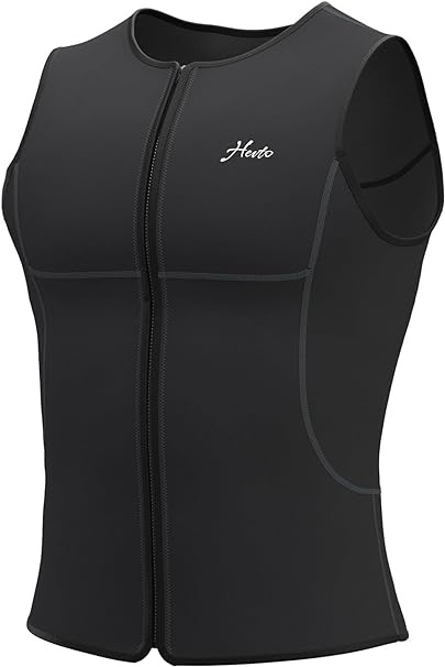 Photo 1 of 4XL Hevto Wetsuit Tops Men and Women Vest 3/2mm Neoprene Jacket Surfing Swimming Front Zip Wet Suit for Water Sports
