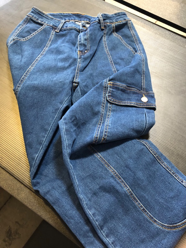 Photo 1 of Size 8 women's blue cargo jeans