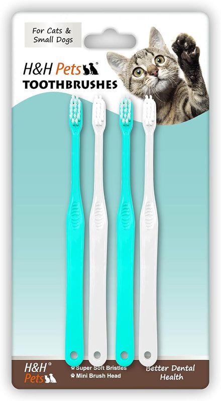Photo 1 of H&H Pets Toothbrush for Small Dogs & Cats - Soft and Small Toothbrush Designed for Cats, Puppies, and Small Breed Dogs Like Teacups, Chihuahuas, Yorkshire, and Poodle, 4 or 8 Count Pack
