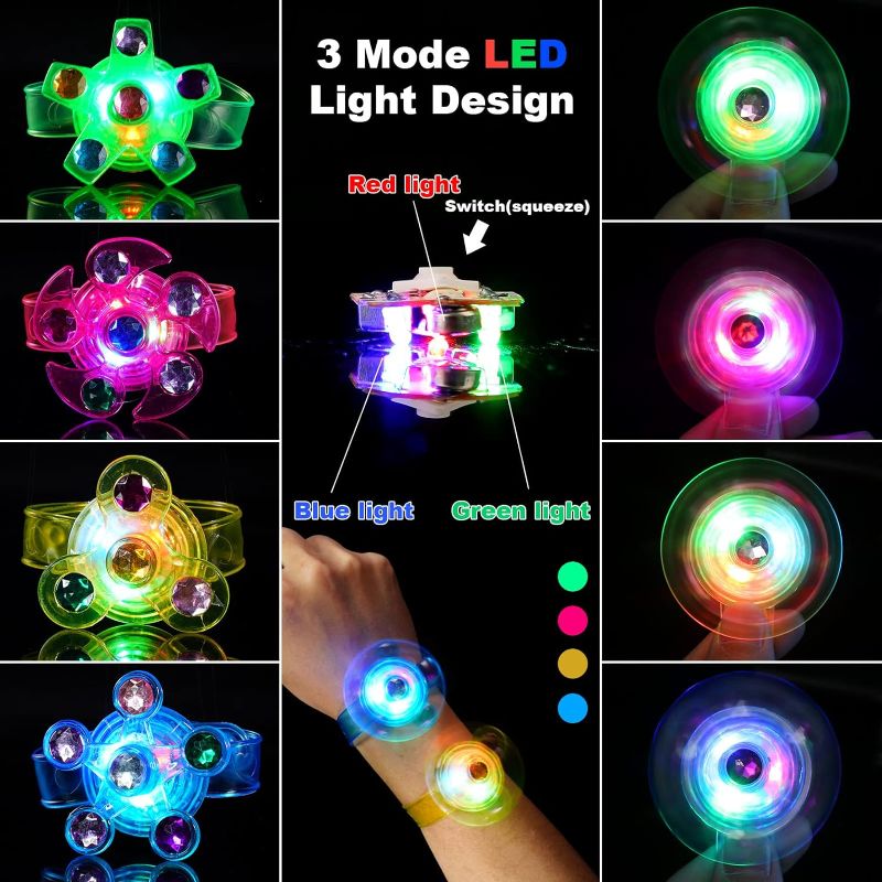 Photo 1 of 24 Pack LED Light Up Fidget Spinner Bracelets 