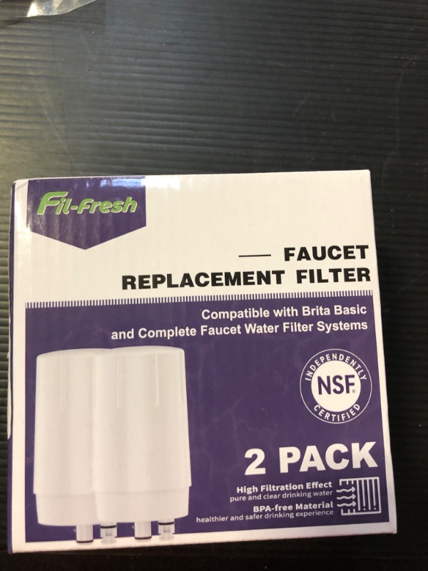 Photo 2 of 2-Pack Faucet Water Filter Replacement for Brita® Faucet Filter Systems,Certified, Longlast Sink Faucet Filter, Reduce Chlorine and Lead, White
