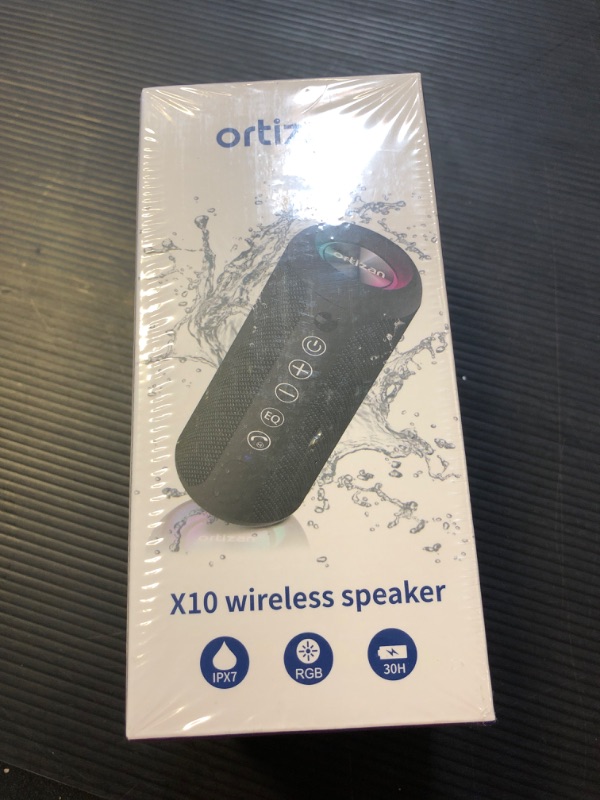 Photo 2 of Ortizan Portable Bluetooth Speakers, IPX7 Waterproof Wireless Speaker with 24W Loud Stereo Sound, Deep Bass, Bluetooth 5.3, RGB Lights, Dual Pairing, 30H Playtime for Home, Outdoor, Party
