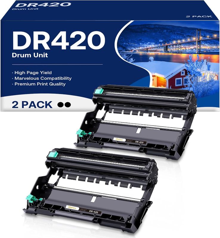 Photo 1 of Kogain DR420 Drum Unit Compatible for Brother DR 420 DR-420 Work with HL-2240 HL-2270DW HL-2280DW HL-2230 MFC-7360N MFC-7860DW DCP-7065DN Intellifax 2840 2940 Printer (2 Pack, NOT Toner), Black
