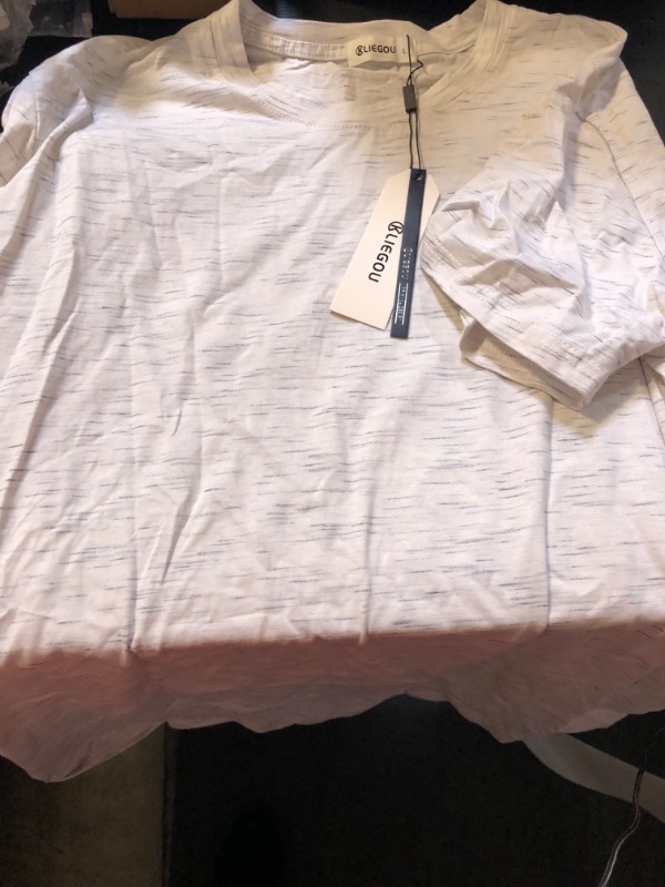 Photo 1 of large mens white with black stripes shirt