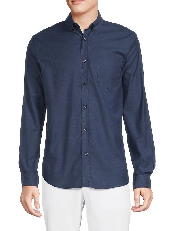 Photo 1 of Ben Sherman Men's Button Down Shirt - Regular Fit Long Sleeve Button Down Shirt - Casual Dress Shirt for Men (S-XL) Medium Dark Blue