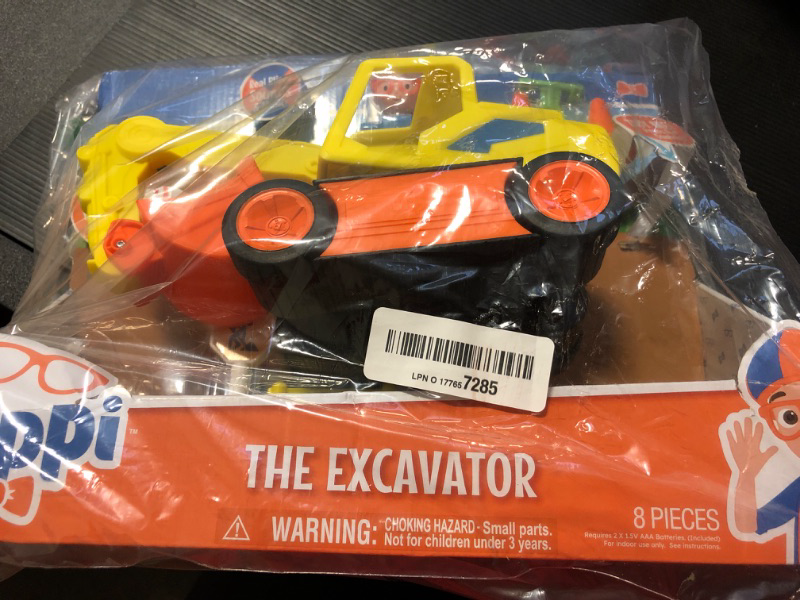 Photo 2 of Blippi Excavator - Fun Freewheeling Vehicle with Features Including 3 Construction Worker, Sounds and Phrases - Educational Vehicles for Toddlers and Young Kids