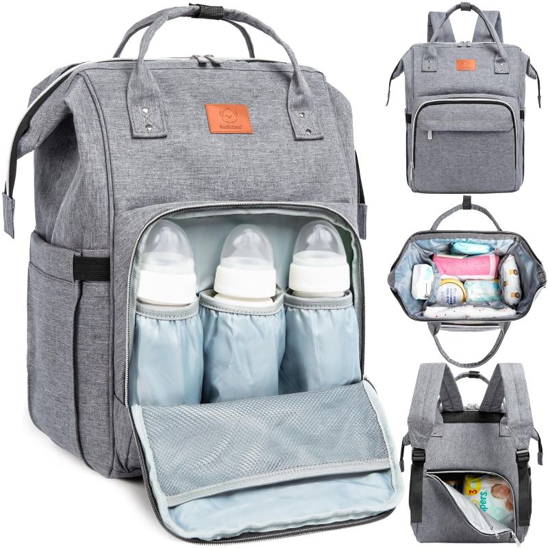 Photo 1 of KeaBabies Baby Diaper Bag Backpack - Baby Bag for Boys, Girls, Waterproof Multi Function Baby Backpack, Large Diaper Bags for Baby Girl, Baby Boy, Travel Diaper Bag with Changing Pad (Classic Gray)
