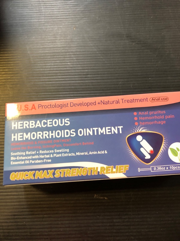 Photo 2 of Natural Organic Herbal Hemorrhoid Cream Ointment, Hemorrhoid Shrinking Treat, Remover, Anus Anel Fissure, Adults Pregnant Postpartum Women, Fast Acting, 10 PCS New Disposable Packaging, Hygienic Safe