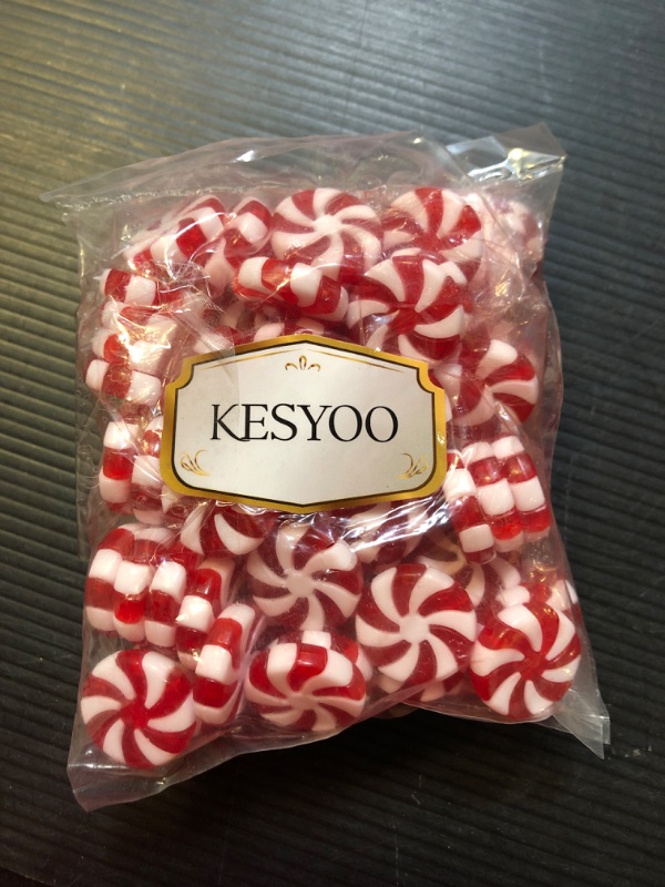 Photo 2 of 2pc KESYOO 50pcs Christmas Candy Cane Christmas Tree Hanging Peppermint Ornaments for Holiday Decoration Party Favors 25mm