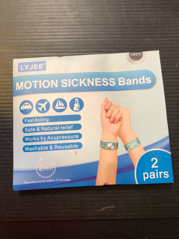 Photo 2 of LYJEE Sea Sickness Wristbands, Motion Sickness Bands for Adults, Anti Nausea Wristband for Pregnant Women,2 Pairs?Small Size?