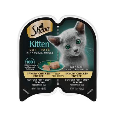 Photo 1 of Exp 4/25 Sheba Perfect Portions Kitten Chicken Pate Wet Cat Food, 2.65-oz Can, 24 Count
