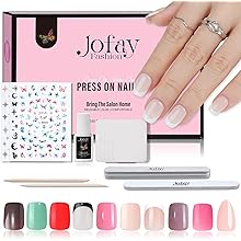 Photo 1 of Jofay Fashion 10Packs (240PCS) Gel x Short Press On Nails Kit, Square Acrylic French Fake Nails with Glue, Cute | Natural Fit, Artificial Stick on False nails,No Need to File Finger Nail Art for Women 10Packs French fake nails