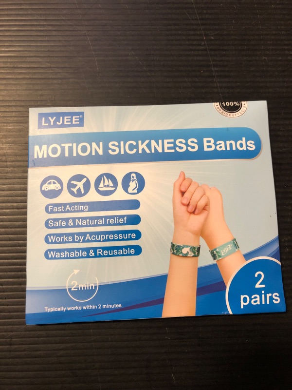Photo 1 of LYJEE Sea Sickness Wristbands, Motion Sickness Relief Bands for Adults, Nausea Relief Bracelets for Pregnant Women, 2pairs? Medium?