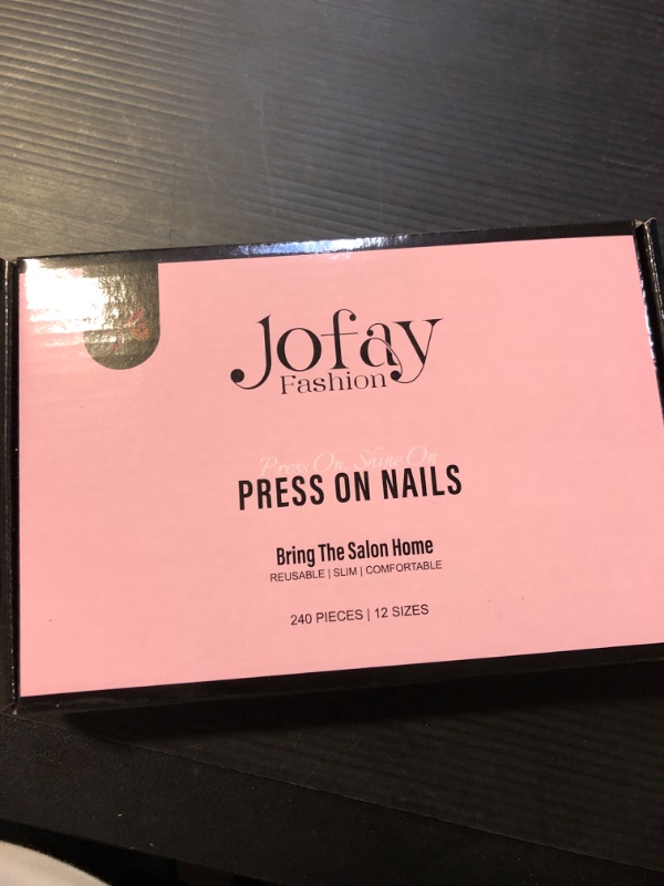 Photo 2 of 10 Packs (240Pcs) Press On Nails Short Kit - Press On Nails Square Packs Acrylic, Glue On Nails with Nail Glue, 12 Sizes Glossy Soft Gel Fake Nails Fit Perfectly Natural Stick on Nails TZ10-43