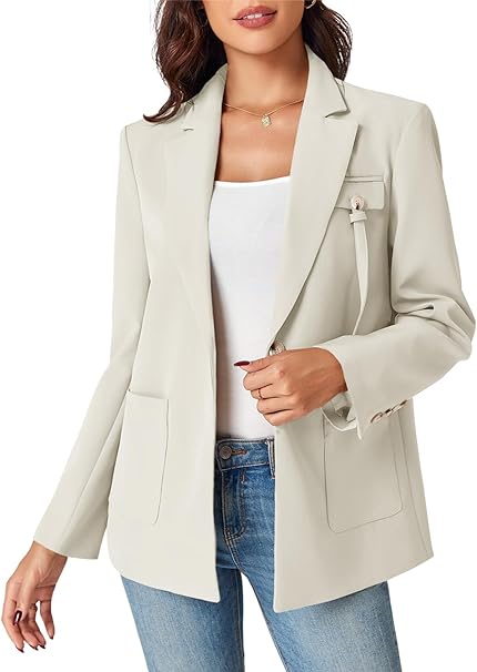 Photo 1 of medium Cicy Bell Women's Oversized Casual Blazers Open Front Long Sleeve Work Blazer Jackets
