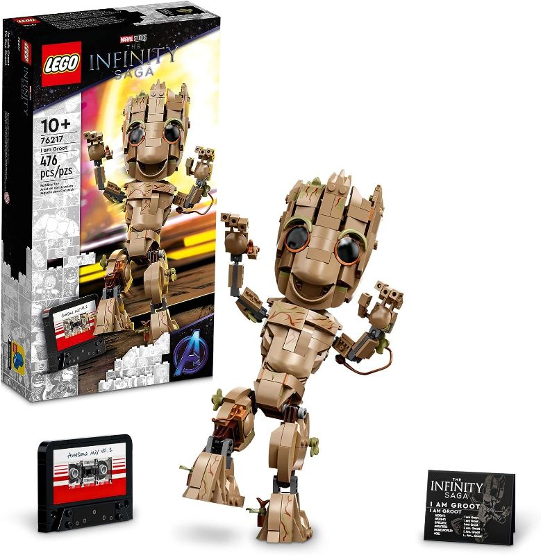 Photo 1 of Lego Marvel I am Groot 76217 Building Toy Set - Action Figure from The Guardians of The Galaxy Movies, Baby Groot Model for Play and Display, Great for Kids, Boys, Girls, and Avengers Fans Ages 10+
