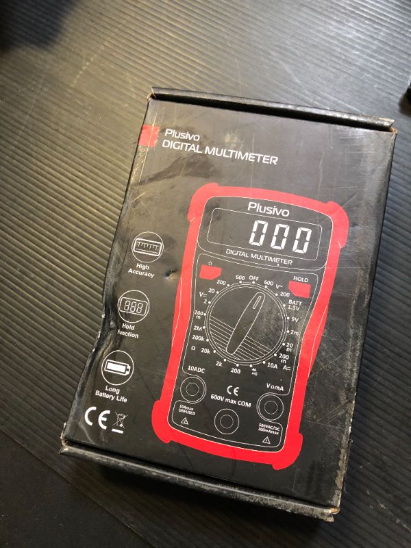 Photo 2 of Plusivo Digital Multimeter Tester 2000 Counts AC DC Voltmeter Ohm Volt Amp Multi Meter Measures Voltage, Resistance, Current, Continuity, Tests Battery and Diode with Test Probes for Electricians
