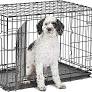 Photo 1 of Medium Dog Crate | MidWest Life Stages 30" Double Door Folding Metal Dog Crate | Divider Panel, Floor Protecting Feet & Dog Pan | 30.6L x 19.3W x 21.4H Inches, Medium Dog Breed 30-Inch Double Door Dog Crate