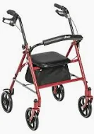 Photo 1 of Drive Medical 10257BL-1 4-Wheel Rollator Walker With Seat & Removable Back Support, rED