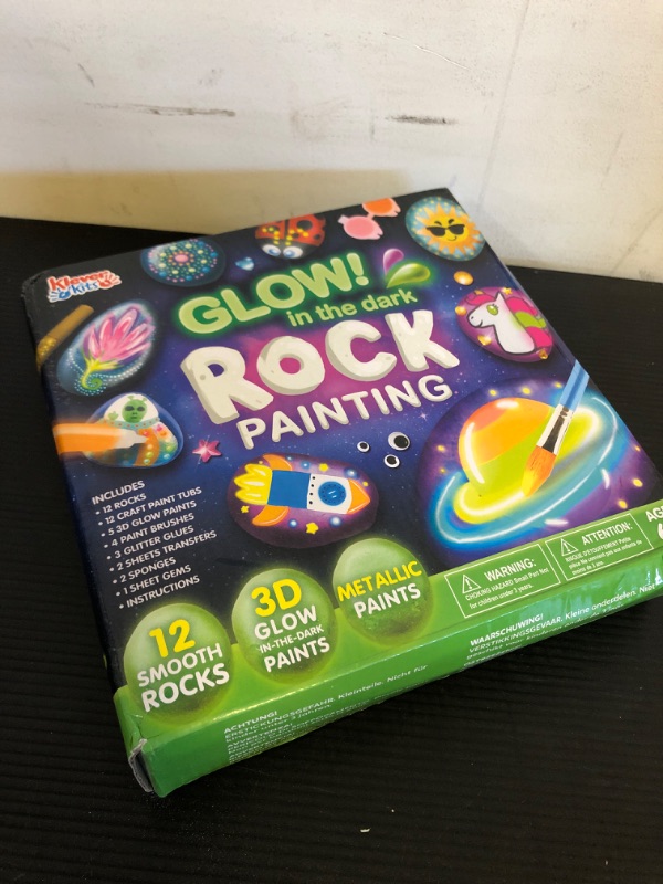 Photo 2 of 12 Rock Painting Creativity Arts Crafts DIY Supplies Kit with 18 Paints (Glow in The Dark & Metallic & Standard Paints) Decorate Your Own for Kids