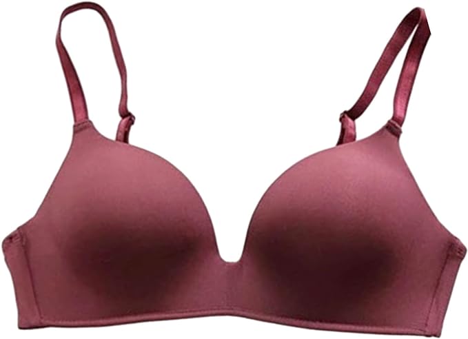 Photo 1 of Size 38C---Contoured Cup Bra Smooth Shape Women Soft Seamless Solid Color Adjustable Shoulder Strap Padded No Wire Elastic Back