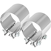 Photo 1 of 3 Inch 2 x Butt Joint Exhaust Band Clamp Sleeve Stainless Steel 2pcs