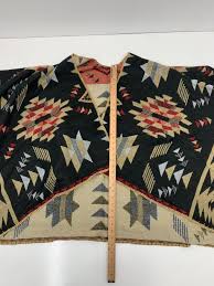 Photo 1 of One Size Womens Black Red Tan Poncho Cardigan One Size
