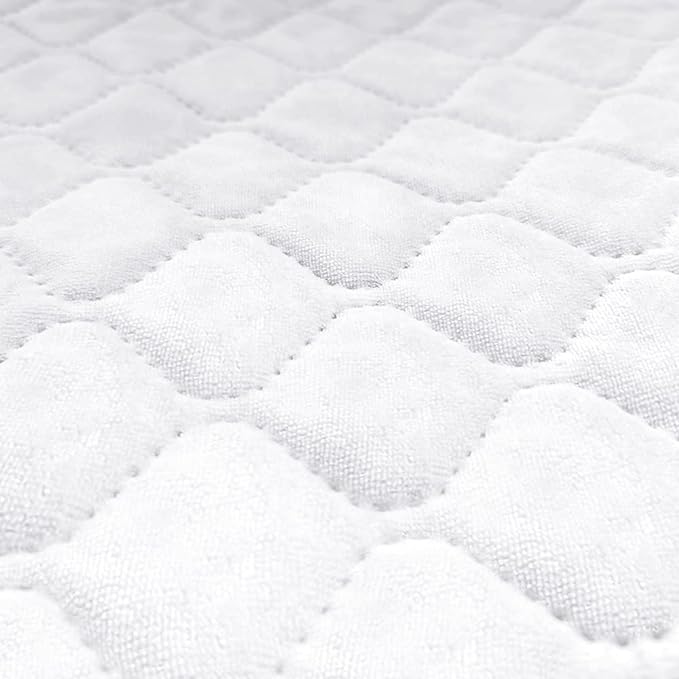 Photo 1 of BlueSnail Quilted Fitted Waterproof Cradle Sheet, Comfortable and Soft Bassinet Pad Cover 2 Pack (White Quilted)