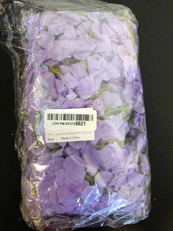 Photo 2 of 30 Pcs Silk Hydrangea Heads Artificial Flowers Heads and Stems Fake Hydrangea Flowers for Home Wedding Decor (Light Purple)