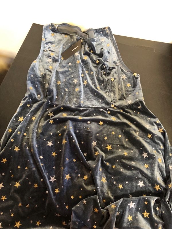 Photo 2 of Size L---Allegra Sleeveless Women's Stars Velvet dRESS