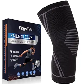 Photo 1 of Knee Brace for Knee Pain - 1 (Single) Knee Compression Sleeve for Men and Women - Support for Weightlifting, Gym, Workout, Volleyball - Meniscus Tear