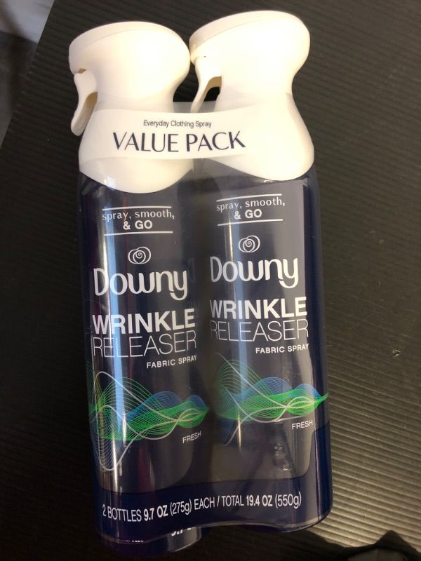 Photo 1 of Downy Wrinkle Releaser Spray, All in One Formula, Removes Wrinkles, Static and Odor Eliminator, Light Fresh Scent, 9.7 Fl Oz, Pack of 2