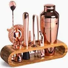 Photo 1 of Mixology & Craft Cocktail Shaker Set - 10-Piece Bartender Kit for Cocktails w/ Jiggers, Corkscrew, Strainers, Muddler, Spoon, Tongs and More - 