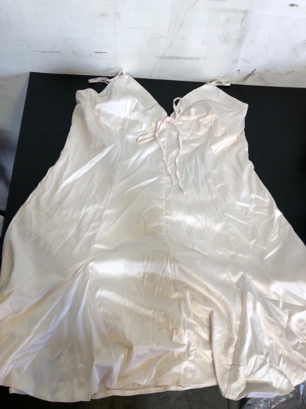 Photo 1 of Size 2XL---Women's Sleeveless  Ivory Satin Dress