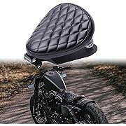Photo 1 of DREAMIZER Motorcycle Seat Single Solo Seat PU Leather Compatible with Sportster Iron 883 1200 Chopper Bobber Cafe Racer - Black?Rhombic