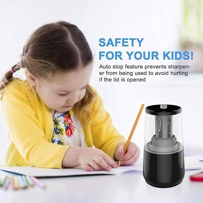 Photo 1 of Electric Pencil Sharpener, Fully Automatic Rechargeable Pencil Sharpener Electric Heavy Duty for No.2 / Colored Pencils (6-8mm), Colored Pencil Sharpener for Adults, Kids, School