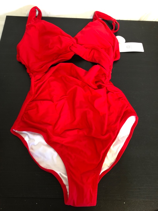 Photo 1 of Size M---Red One Piece Bodysuit Swimwear