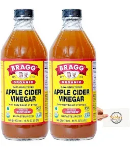 Photo 1 of EXP DATE 07/2028---Bragg Organic Apple Cider Vinegar With the Mother– USDA Certified Organic – Raw, Unfiltered All Natural Ingredients, 16 ounce, 2 Pack