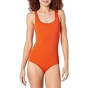 Photo 1 of Size L--Amazon Essentials Women's One-Piece Coverage Swimsuit (Available in Plus Size), Orange, Large