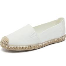 Photo 1 of Size 8---Women Espadrilles Flats Knit Mesh Loafers Breathable Slip On Shoes Comfortable Walking Shoes(White,US8)