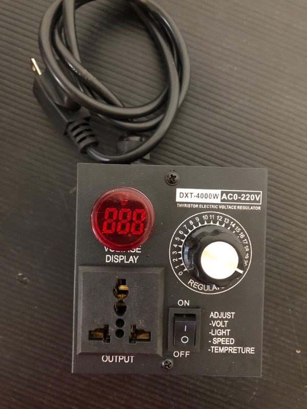 Photo 1 of 4000W 220VAC Big light output Indicator SCR Thyristor Electric Voltage Regulator