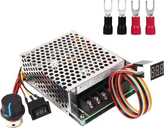 Photo 1 of PWM DC Motor Speed Controller, DC 10-55V/60A, LED Display Stepless DC Motor Speed Controller with Adjustable Potentiometer and Forward-Brake-Reverse Switch