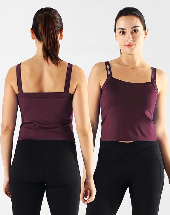 Photo 1 of Size XL---NELEUS Women's  Athletic Compression Tank Top with Sport Bra Running Shirt